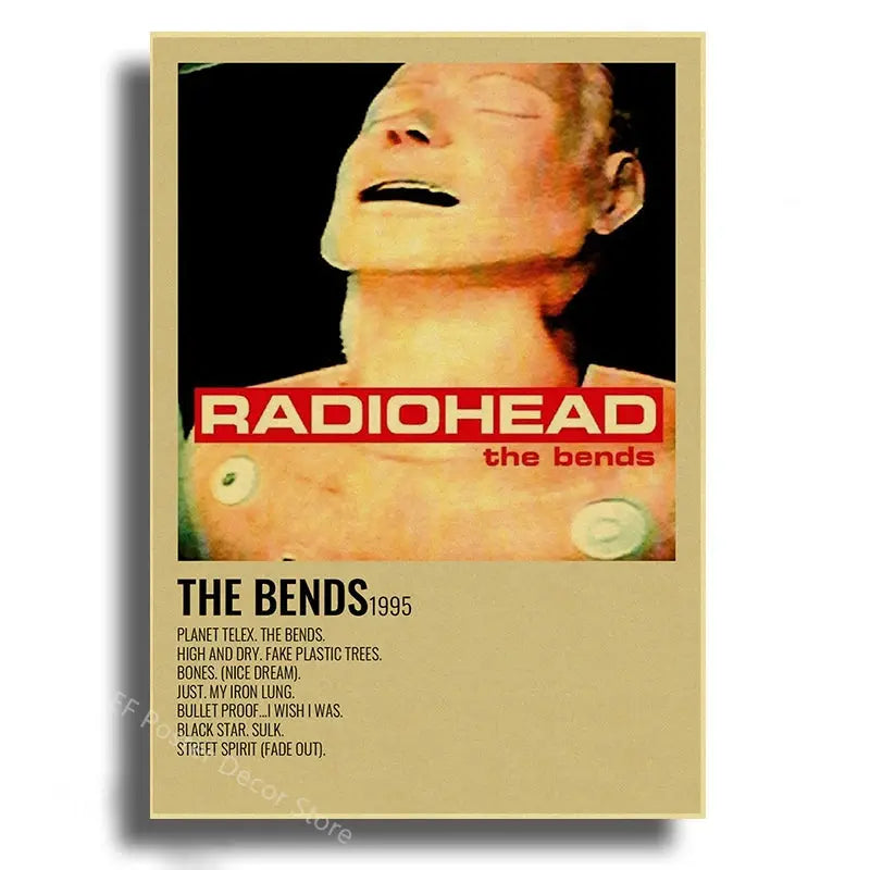 Rock Band Radiohead Music Art Poster Retro Prints Album Posters Vintage Home Room Bar Cafe Decor Aesthetic Picture Wall Painting June Wall Art