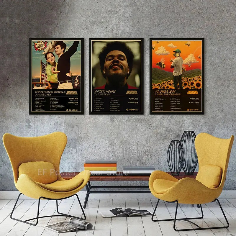 Singer Album Cover Poster Music Prints Custom Album Posters Hip Hop Vintage Room Home Decor Retro Kraft Paper Art Wall Painting June Wall Art