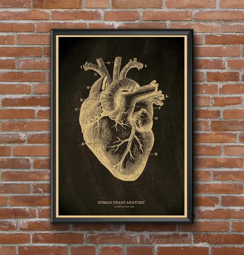 Nostalgic Posters Anatomy Chalkboard Poster Prints Body Parts Heart Hand Foot Drawing Vintage Home Room Art Wall Decor Painting June Wall Art