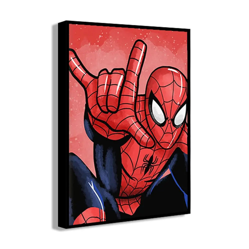 MINISO Poster Marvel Canvas Wall Art Print Mural Spider-Man Iron Man Captain America Cartoon Poster Home Decor Gift for Friends June Wall Art
