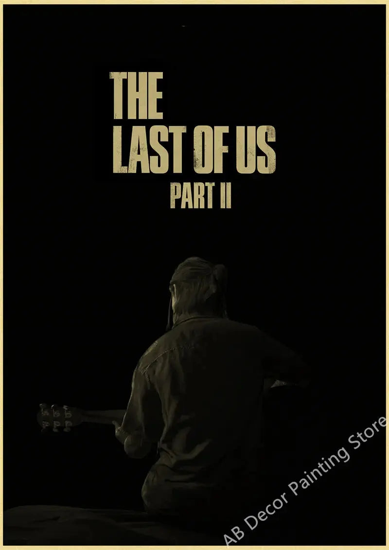 Hot The Last of Us Part 1 2 Poster Abby Ellie Retro Kraft Paper Prints Vintage Home Room Bar Cafe Club Decor Art Wall Painting June Wall Art