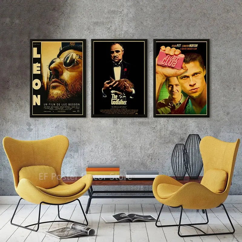 Hot Classic Movie Poster Leon Godfather TV Film Prints Posters Vintage Home Room Club Wall Decor Gift Art Picture Retro Painting June Wall Art