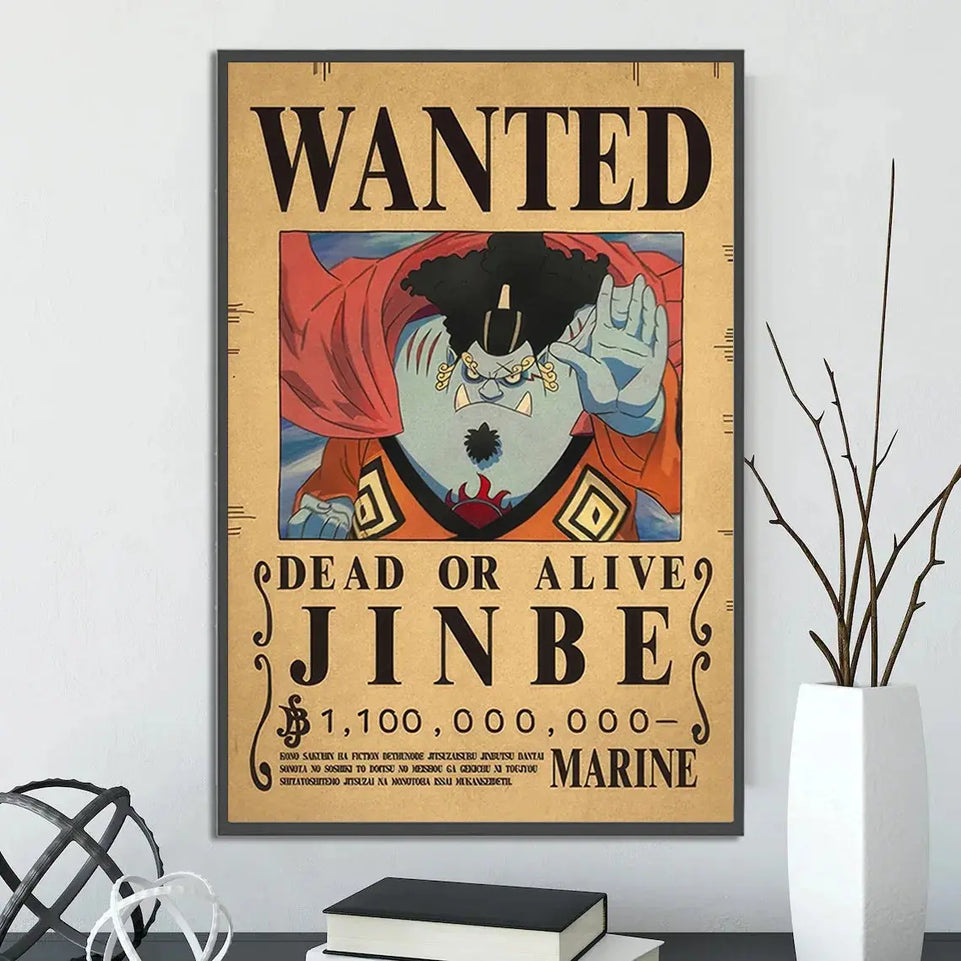 One Piece Self-adhesive Poster Bounty Order Luffy Wallpapr Ace Figures Nami Home Decoration Painting Anime Zoro Wall Art Sanji June Wall Art