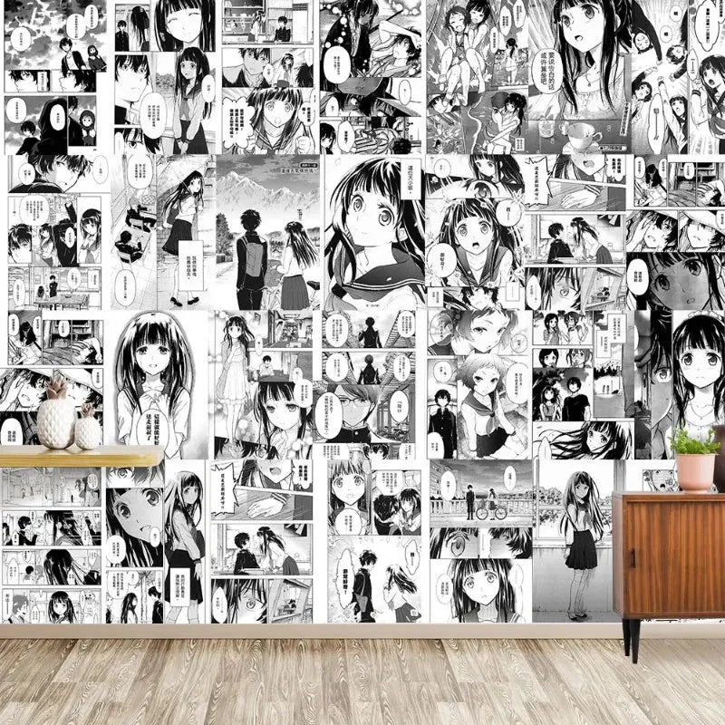 Japanese popular animation (21X30cm) 20/30/40pcs self-adhesive cartoon stickers room decorations wall stickers June Wall Art
