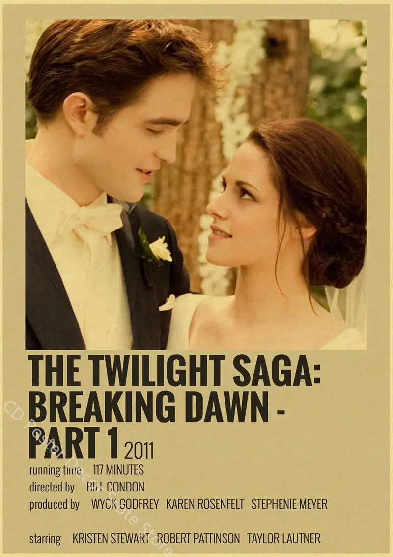 Movie Twilight Poster Edward Bella Retro Kraft Paper Prints Picture DIY Film Vintage Room Home Bar Cafe Art Wall Decor Painting June Wall Art