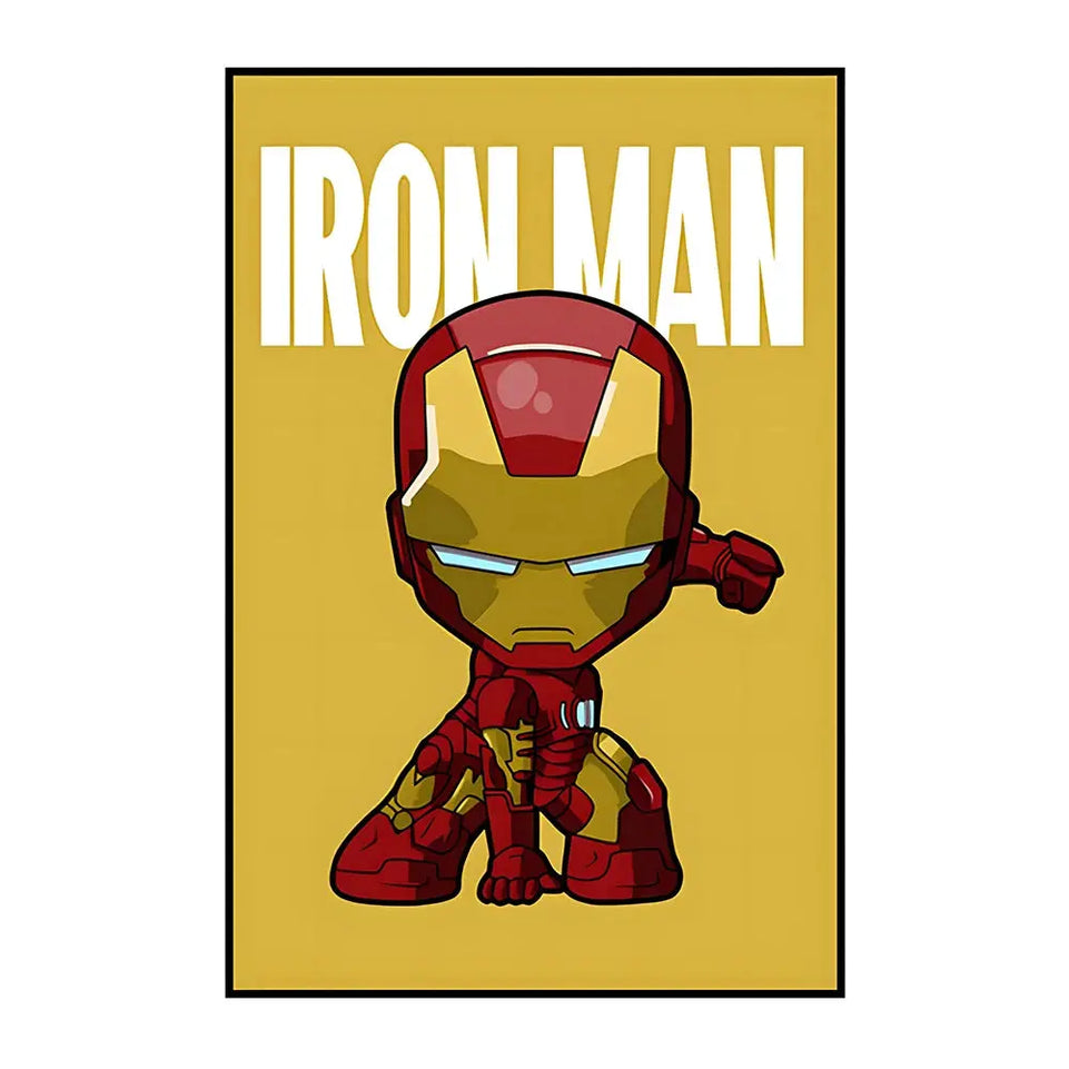 MINISO Marvel Wall Art Posters SpiderMan Iron Man Avengers Superhero Disney Kid Room Decor Cartoon Canvas Painting Picture Print June Wall Art
