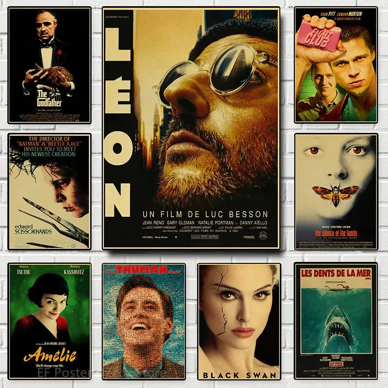 Hot Classic Movie Poster Leon Godfather TV Film Prints Posters Vintage Home Room Club Wall Decor Gift Art Picture Retro Painting June Wall Art