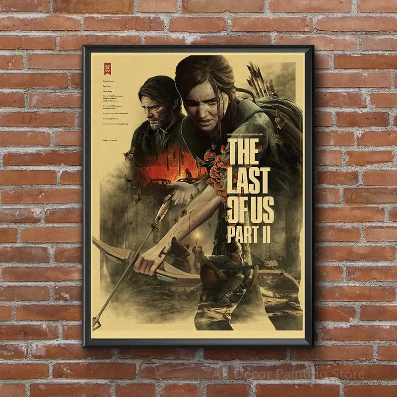 Hot The Last of Us Part 1 2 Poster Abby Ellie Retro Kraft Paper Prints Vintage Home Room Bar Cafe Club Decor Art Wall Painting June Wall Art