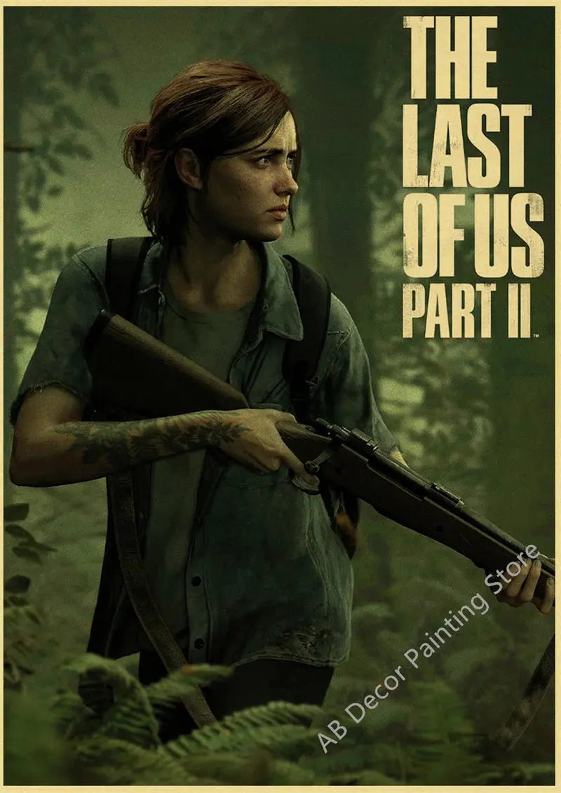 Retro The Last of Us Part 1 2 Poster Kraft Paper Prints Picture DIY Vintage Home Room Bar Cafe Art Wall Decor Aesthetic Painting June Wall Art
