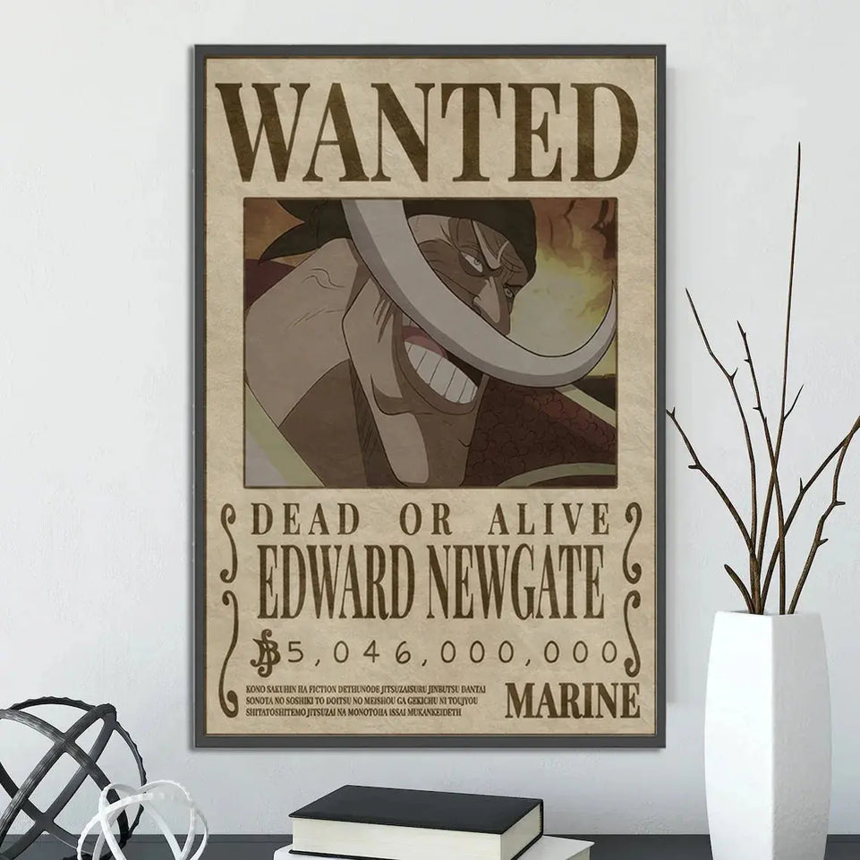 One Piece Self-adhesive Poster Bounty Order Luffy Wallpapr Ace Figures Nami Home Decoration Painting Anime Zoro Wall Art Sanji June Wall Art