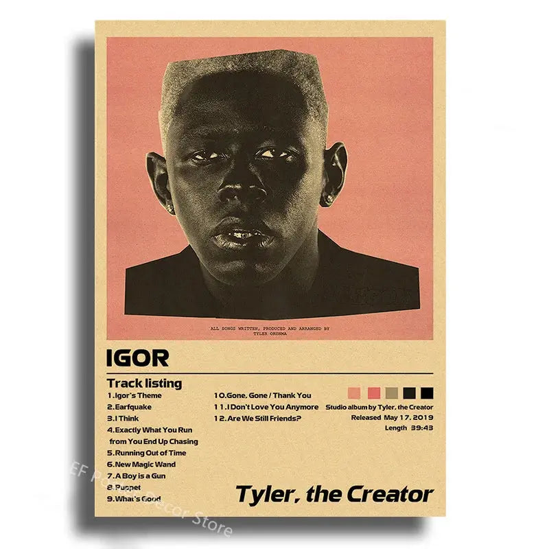 Singer Album Cover Poster Music Prints Custom Album Posters Hip Hop Vintage Room Home Decor Retro Kraft Paper Art Wall Painting June Wall Art