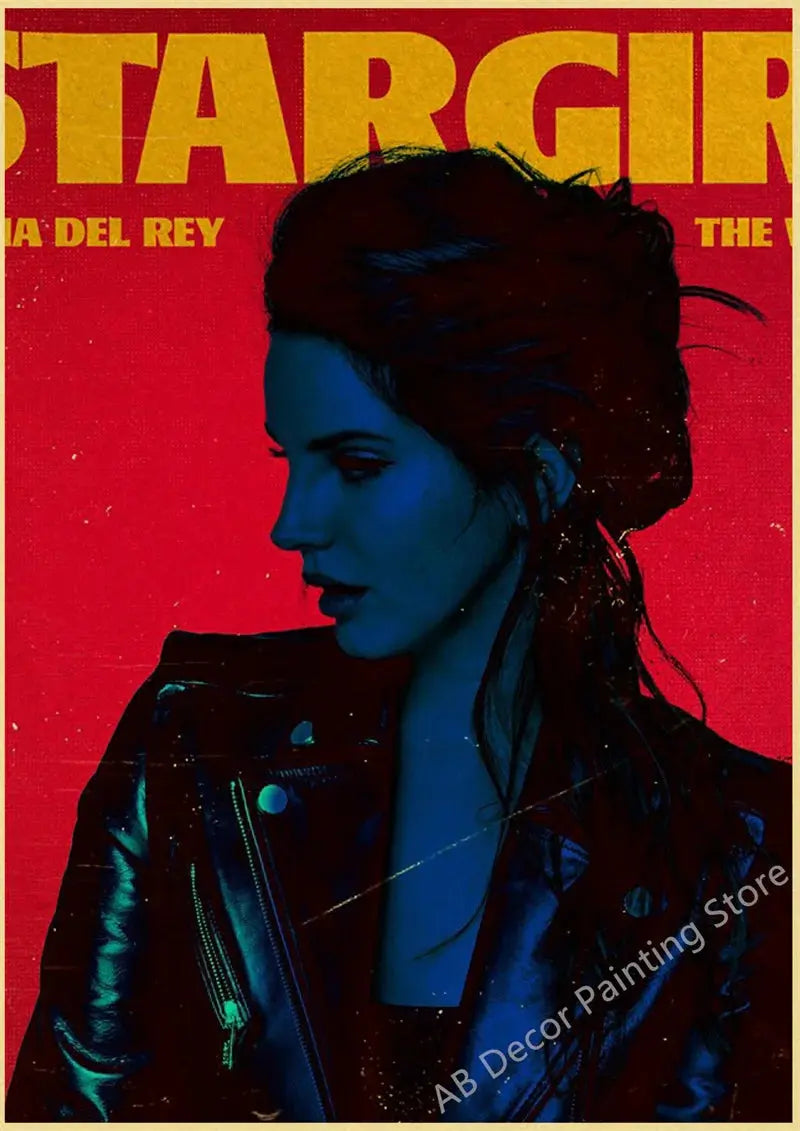 Lizzy Grant Lana Del Rey Posters Retro Kraft Paper Prints Music Album Poster Vintage Home Room Decor Aesthetic Art Wall Painting June Wall Art