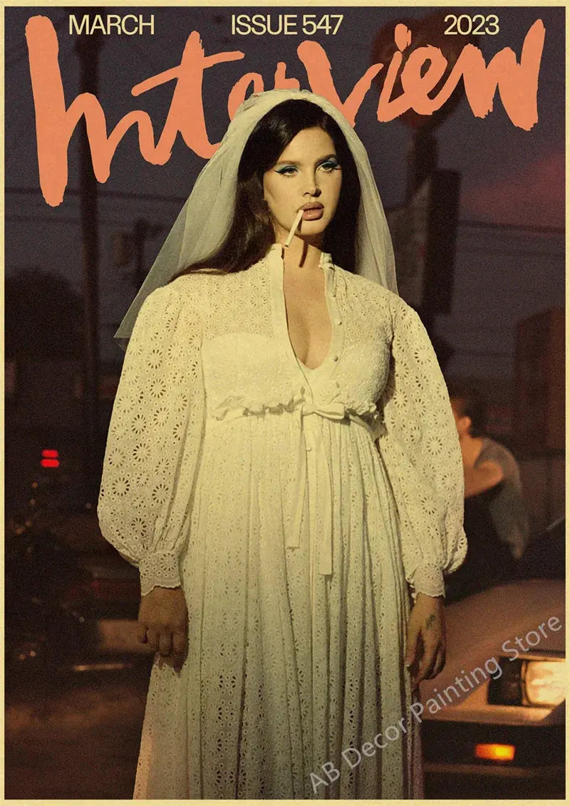 Lizzy Grant Lana Del Rey Posters Retro Kraft Paper Prints Music Album Poster Vintage Home Room Decor Aesthetic Art Wall Painting June Wall Art