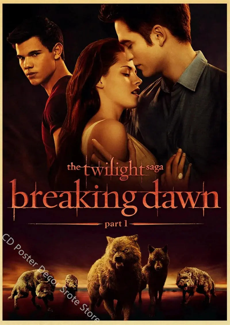 Movie Twilight Poster Edward Bella Retro Kraft Paper Prints Picture DIY Film Vintage Room Home Bar Cafe Art Wall Decor Painting June Wall Art