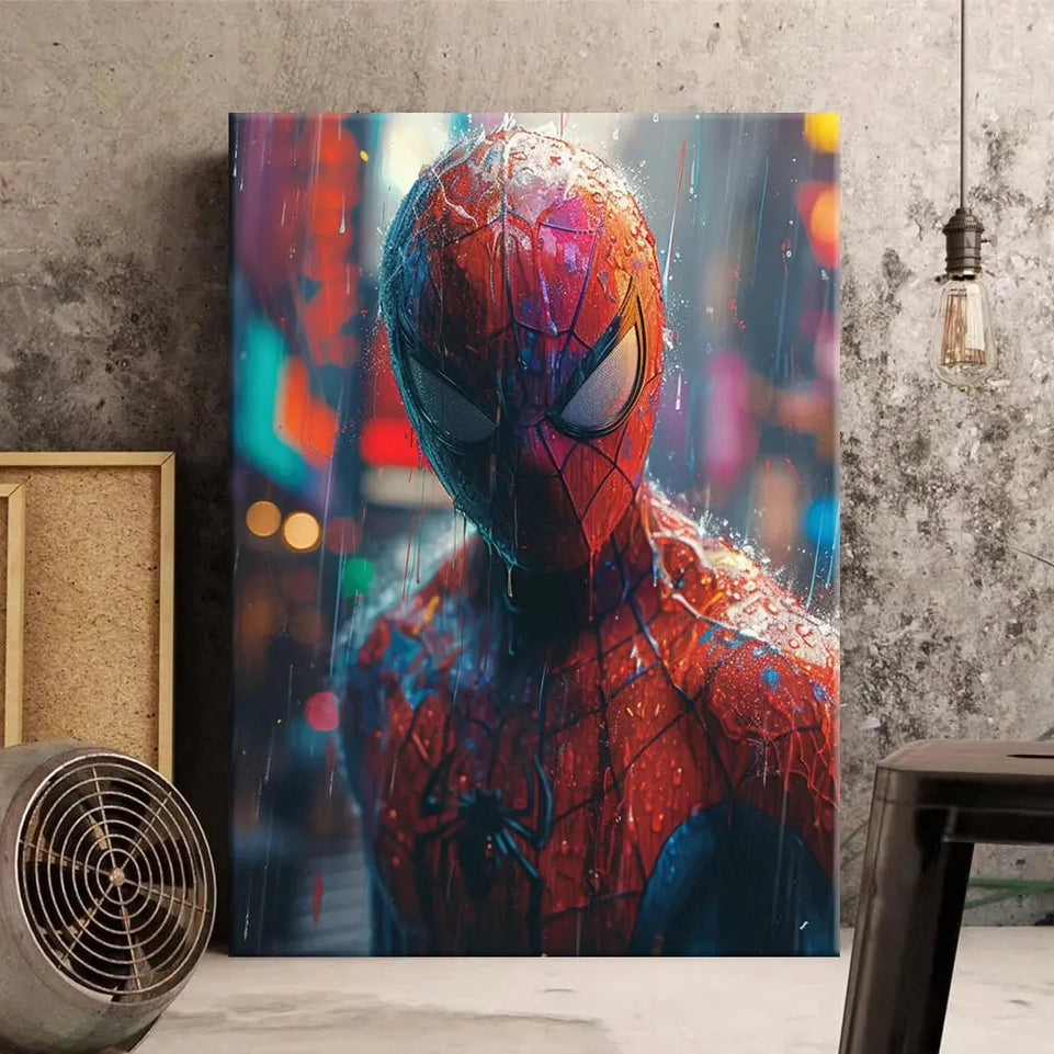 MINISO Poster Marvel Heroes Canvas Wall Art Print Spider-Man Captain America Hulk Art Mural Home Decor Birthday Christmas Gift June Wall Art