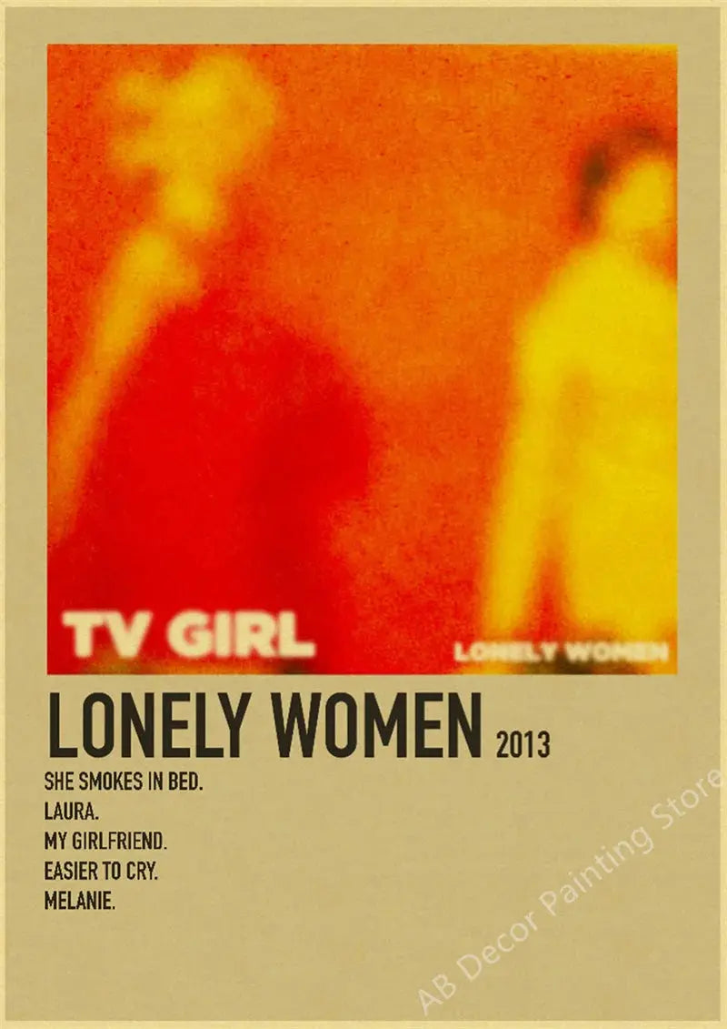 TV Girl Posters Retro Kraft Paper Prints Lovers Rock Vintage Poster Wall Art Painting Study Home Living Room Decoration Picture June Wall Art