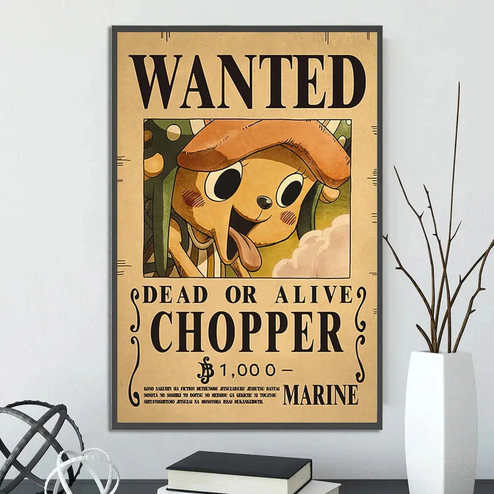 One Piece Self-adhesive Poster Bounty Order Luffy Wallpapr Ace Figures Nami Home Decoration Painting Anime Zoro Wall Art Sanji June Wall Art