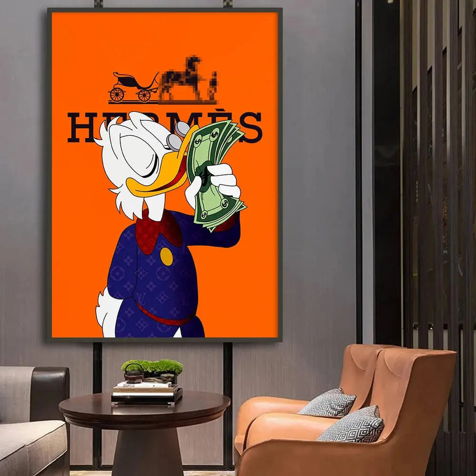 Scrooge Mcduck Motivational Poster Modern Luxury Wall Art Canvas Painting Print Pop Pictures for Living Room Home Decor Cuadros June Wall Art