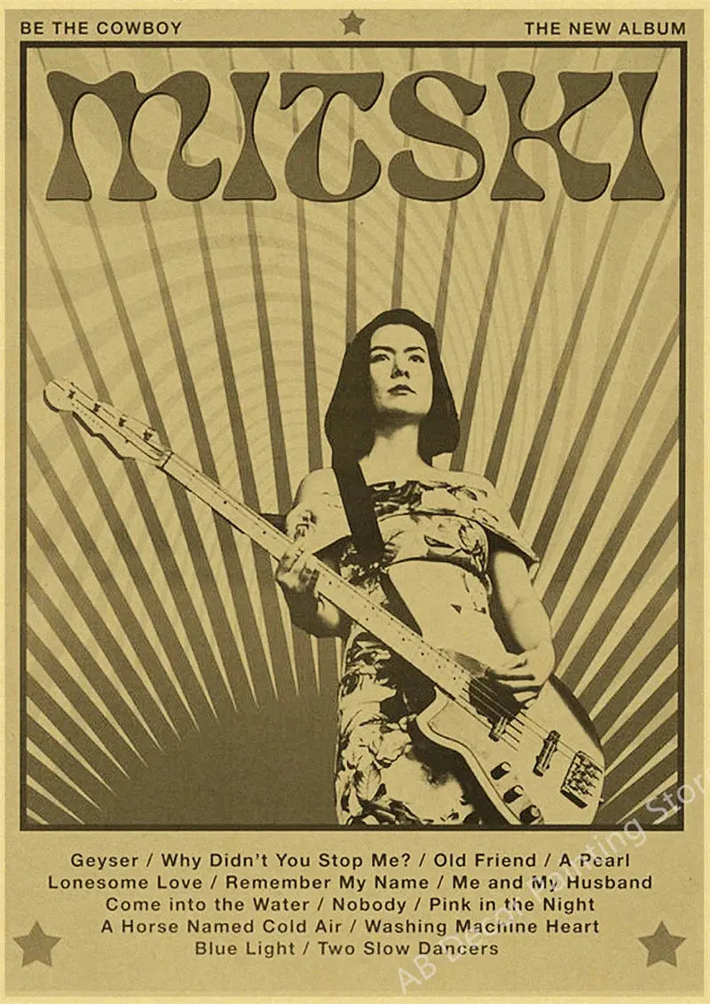 Mitski Retro Poster Be The Cowboy/Nobody/Lush Kraft Paper Prints Vintage Aesthetic Home Room Cafe Bar Art Wall Decor Painting June Wall Art