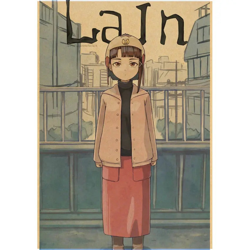 serial experiments lain Poster Anime Wall Art Home Decorative Painting Children's Room Decor Wall Sticker June Wall Art