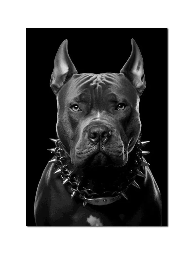 Fashion Black Doberman Dog Lion With A Pistol Poster Canvas Painting Luxury Animal Wall Art Picture For Living Room Home Decor June Wall Art