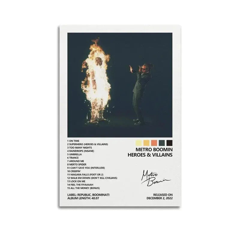 Scandinavian Minimalist Wall Art Pop Rapper Metro Boomin Music Album HD Canvas Poster Print Home Bedroom Living Room Decoration June Wall Art