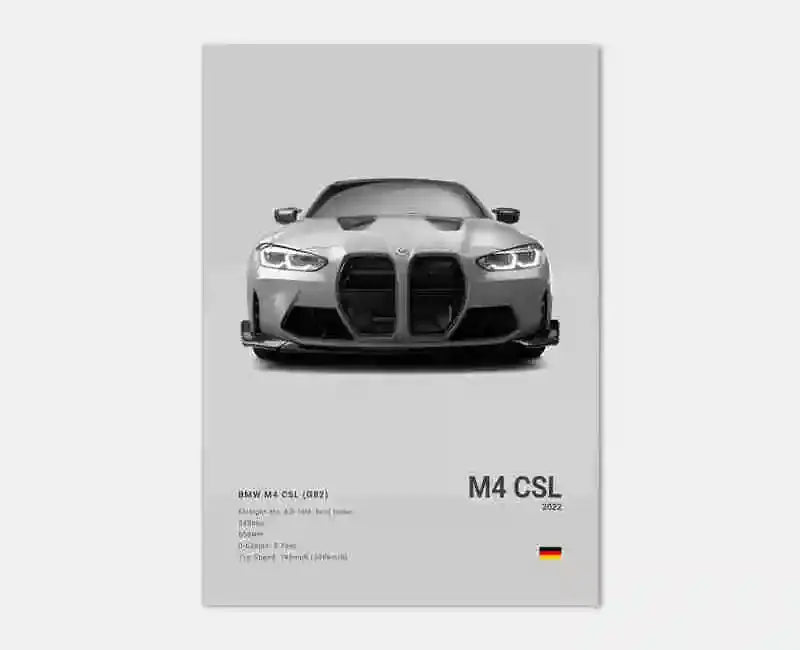 Pop Black And White Poster Wall Art Luxury Supercar F80 M3 M140 GTR HD Oil On Canvas Print Home Living Room Bedroom Decor Gift June Wall Art