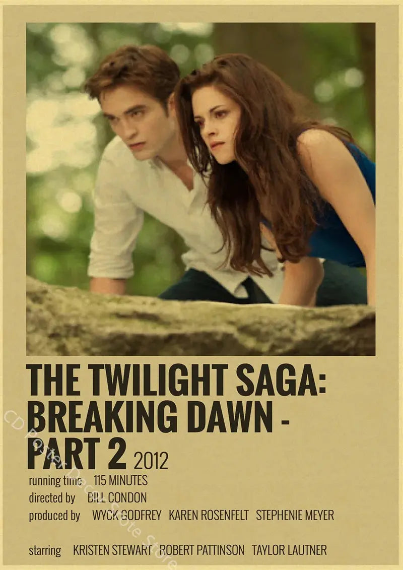 Movie Twilight Poster Edward Bella Retro Kraft Paper Prints Picture DIY Film Vintage Room Home Bar Cafe Art Wall Decor Painting June Wall Art