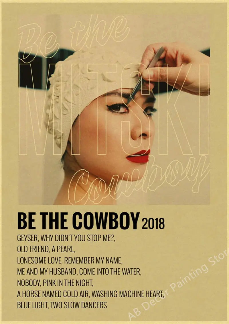 Mitski Retro Poster Be The Cowboy/Nobody/Lush Kraft Paper Prints Vintage Aesthetic Home Room Cafe Bar Art Wall Decor Painting June Wall Art