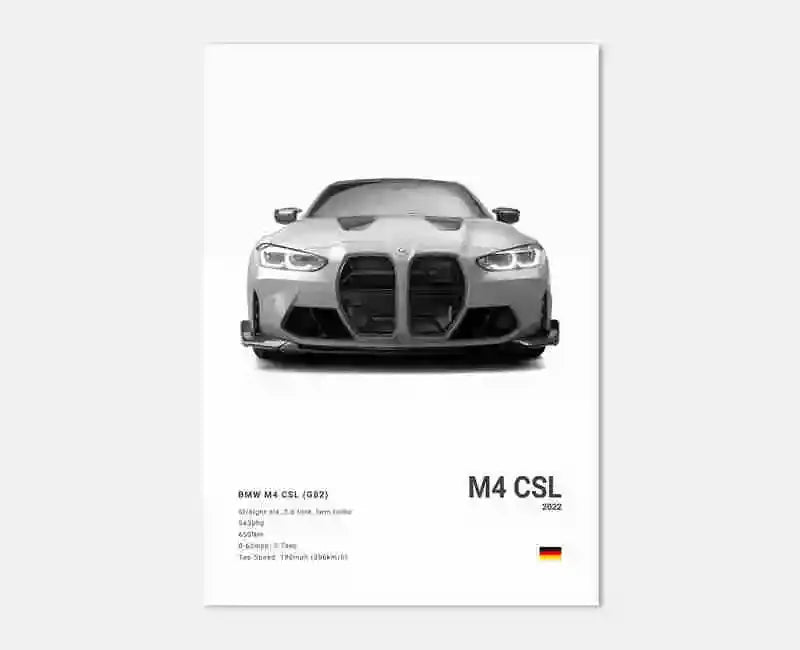 Pop Black And White Poster Wall Art Luxury Supercar F80 M3 M140 GTR HD Oil On Canvas Print Home Living Room Bedroom Decor Gift June Wall Art