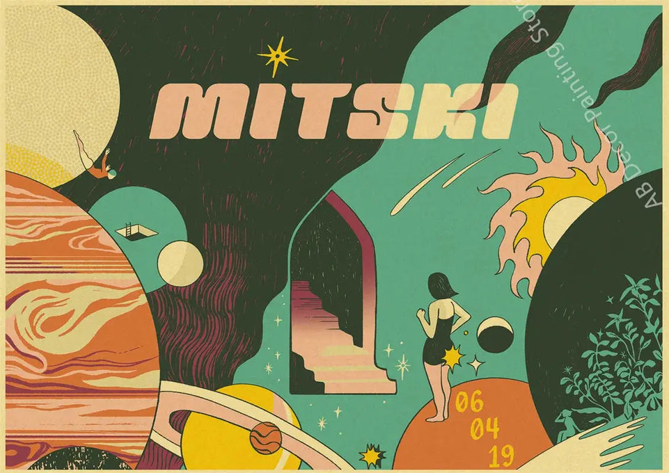 Mitski Retro Poster Be The Cowboy/Nobody/Lush Kraft Paper Prints Vintage Aesthetic Home Room Cafe Bar Art Wall Decor Painting June Wall Art