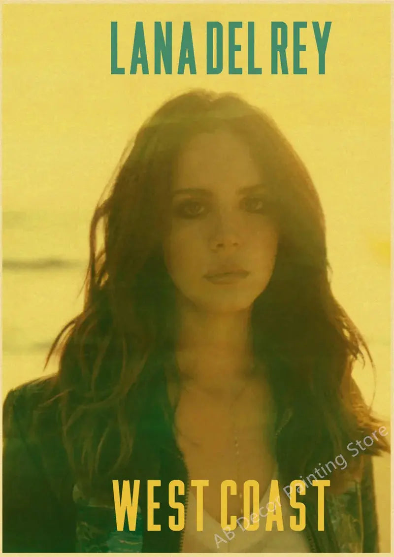 Lizzy Grant Lana Del Rey Posters Retro Kraft Paper Prints Music Album Poster Vintage Home Room Decor Aesthetic Art Wall Painting June Wall Art