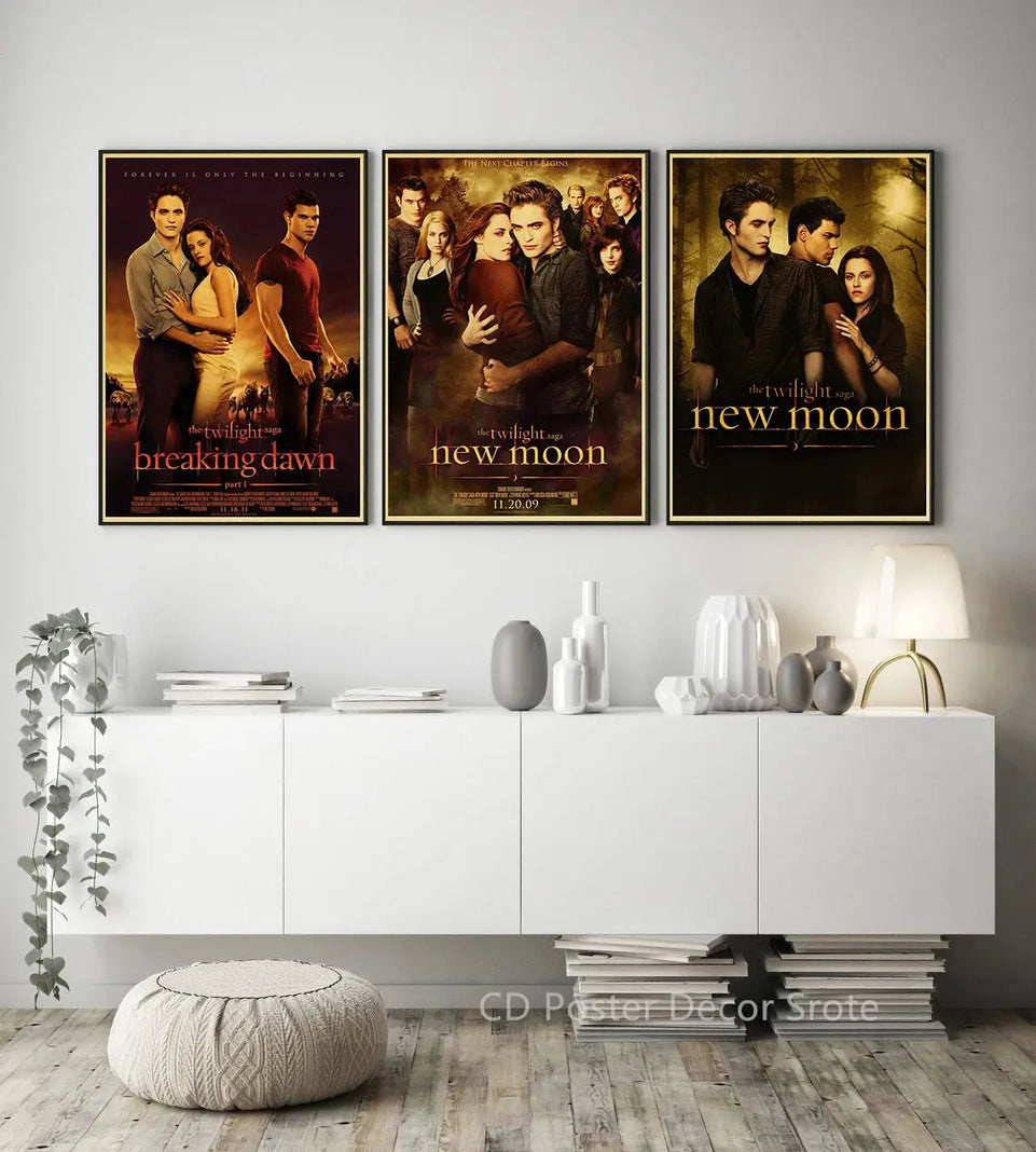Movie Twilight Poster Edward Bella Retro Kraft Paper Prints Picture DIY Film Vintage Room Home Bar Cafe Art Wall Decor Painting June Wall Art