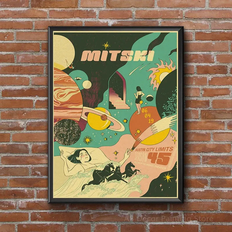 Mitski Retro Poster Be The Cowboy/Nobody/Lush Kraft Paper Prints Vintage Aesthetic Home Room Cafe Bar Art Wall Decor Painting June Wall Art
