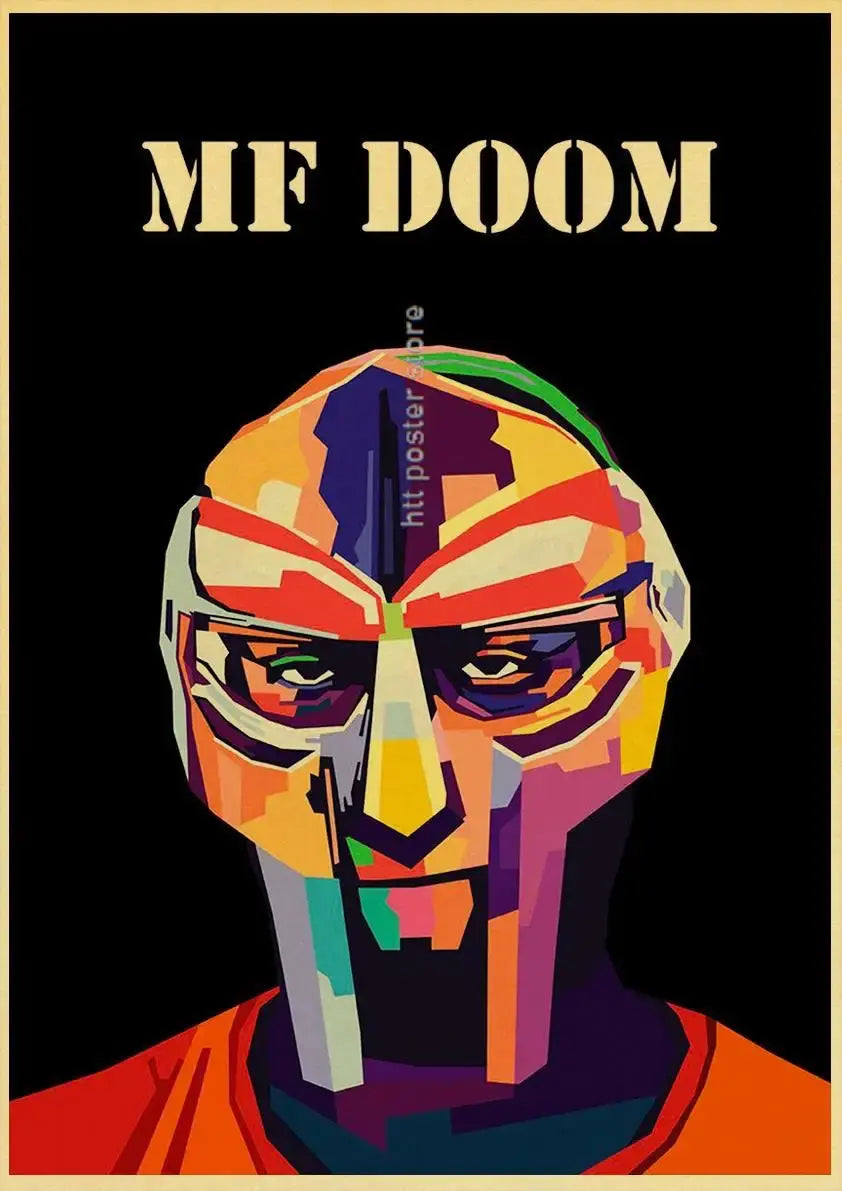 MF Doom Madlib Poster Retro Poster Painting Hip Hop Rap Music Album Star Picture Wall Art For Living Room Home Decor June Wall Art