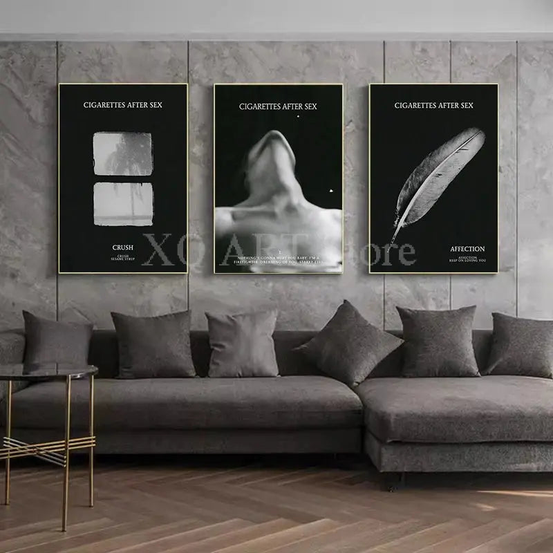 Modern Women Cigarettes After Sex Black Canvas Paintings Posters and Prints Wall Art Pictures for Living Room Decoration Cuadros June Wall Art