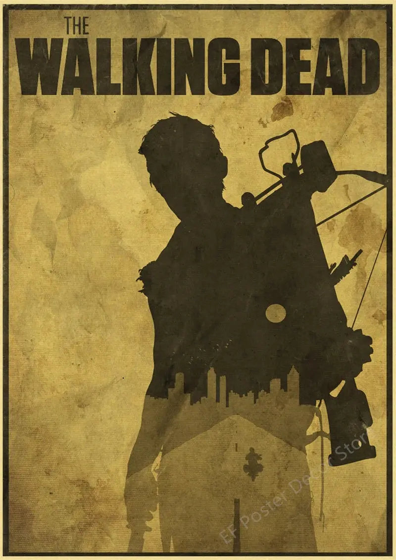 The Walking Dead Poster Rick Grimes/Daryl Dixon Prints Posters Horror TV Show Vintage Home Room Art Wall Decor Retro Painting June Wall Art