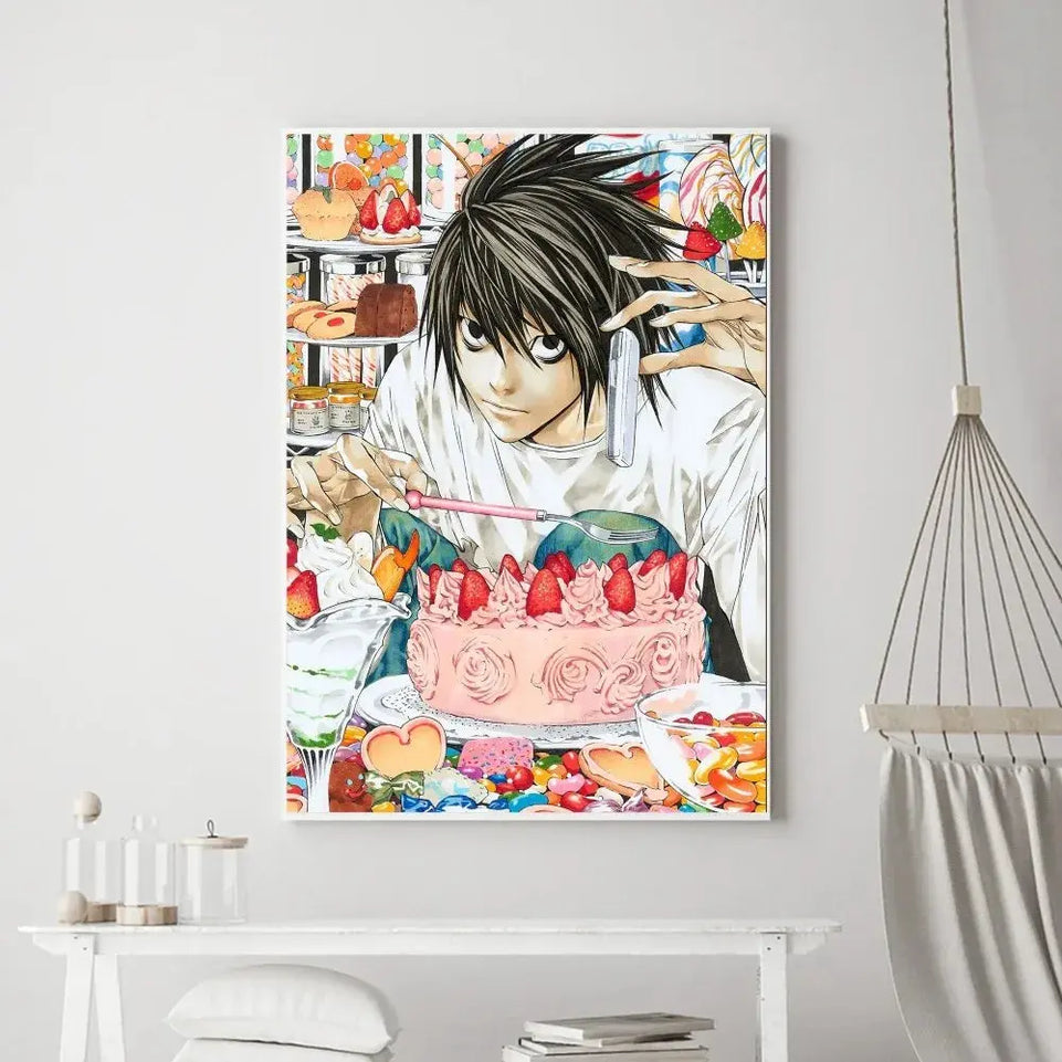 Hot Anime Death Note Poster Prints Poster Wall Painting Bedroom Living Room Wall Bar Restaurant Sticker Small June Wall Art