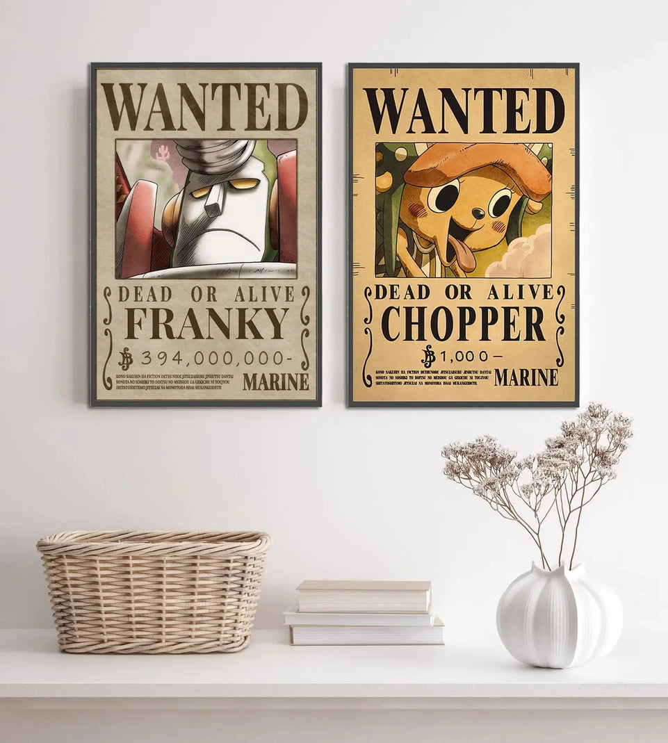 One Piece Self-adhesive Poster Bounty Order Luffy Wallpapr Ace Figures Nami Home Decoration Painting Anime Zoro Wall Art Sanji June Wall Art