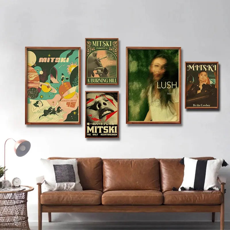 Mitski Retro Poster Be The Cowboy/Nobody/Lush Kraft Paper Prints Vintage Aesthetic Home Room Cafe Bar Art Wall Decor Painting June Wall Art
