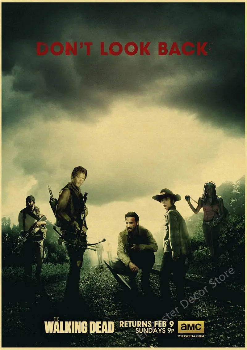 The Walking Dead Poster Rick Grimes/Daryl Dixon Prints Posters Horror TV Show Vintage Home Room Art Wall Decor Retro Painting June Wall Art