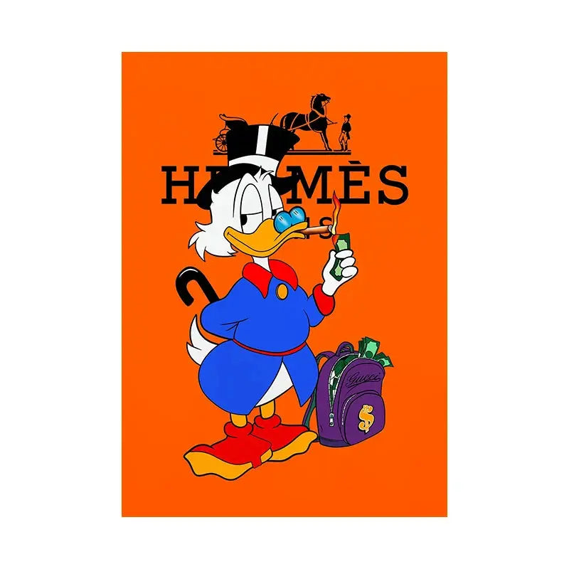 Scrooge Mcduck Motivational Poster Modern Luxury Wall Art Canvas Painting Print Pop Pictures for Living Room Home Decor Cuadros June Wall Art