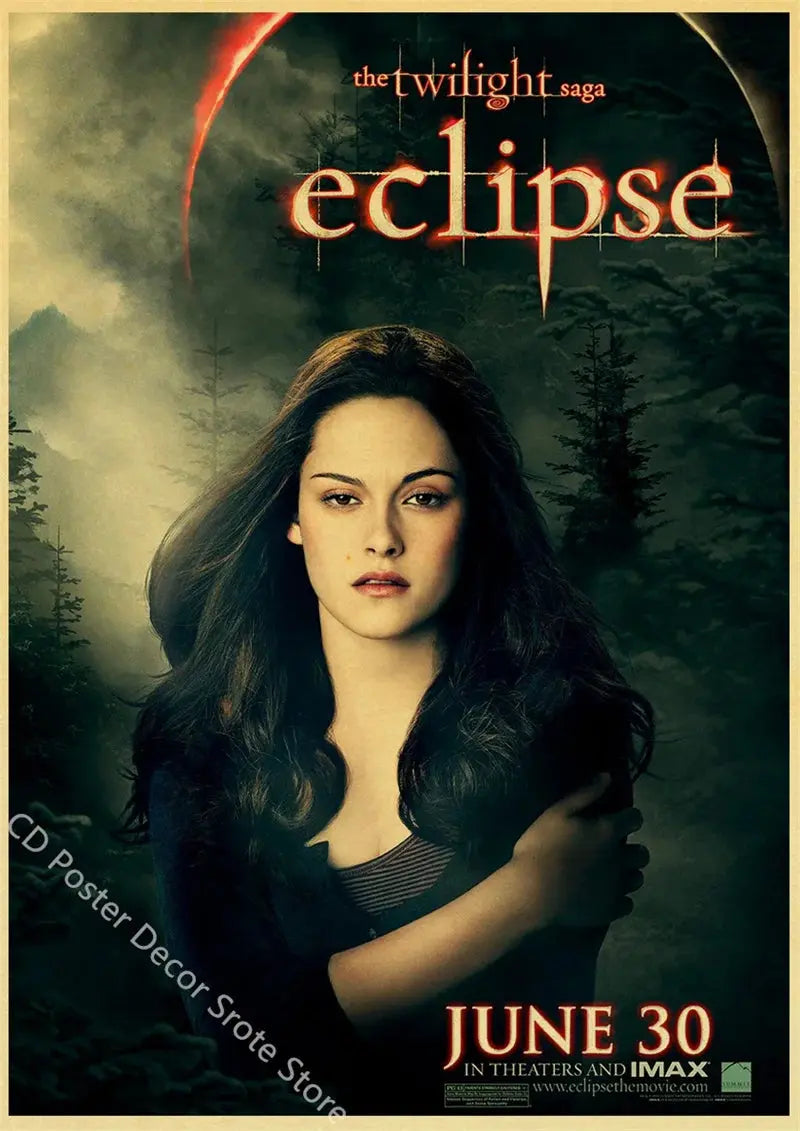 Movie Twilight Poster Edward Bella Retro Kraft Paper Prints Picture DIY Film Vintage Room Home Bar Cafe Art Wall Decor Painting June Wall Art