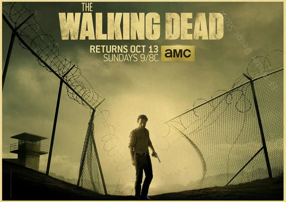 The Walking Dead Poster Rick Grimes/Daryl Dixon Prints Posters Horror TV Show Vintage Home Room Art Wall Decor Retro Painting June Wall Art