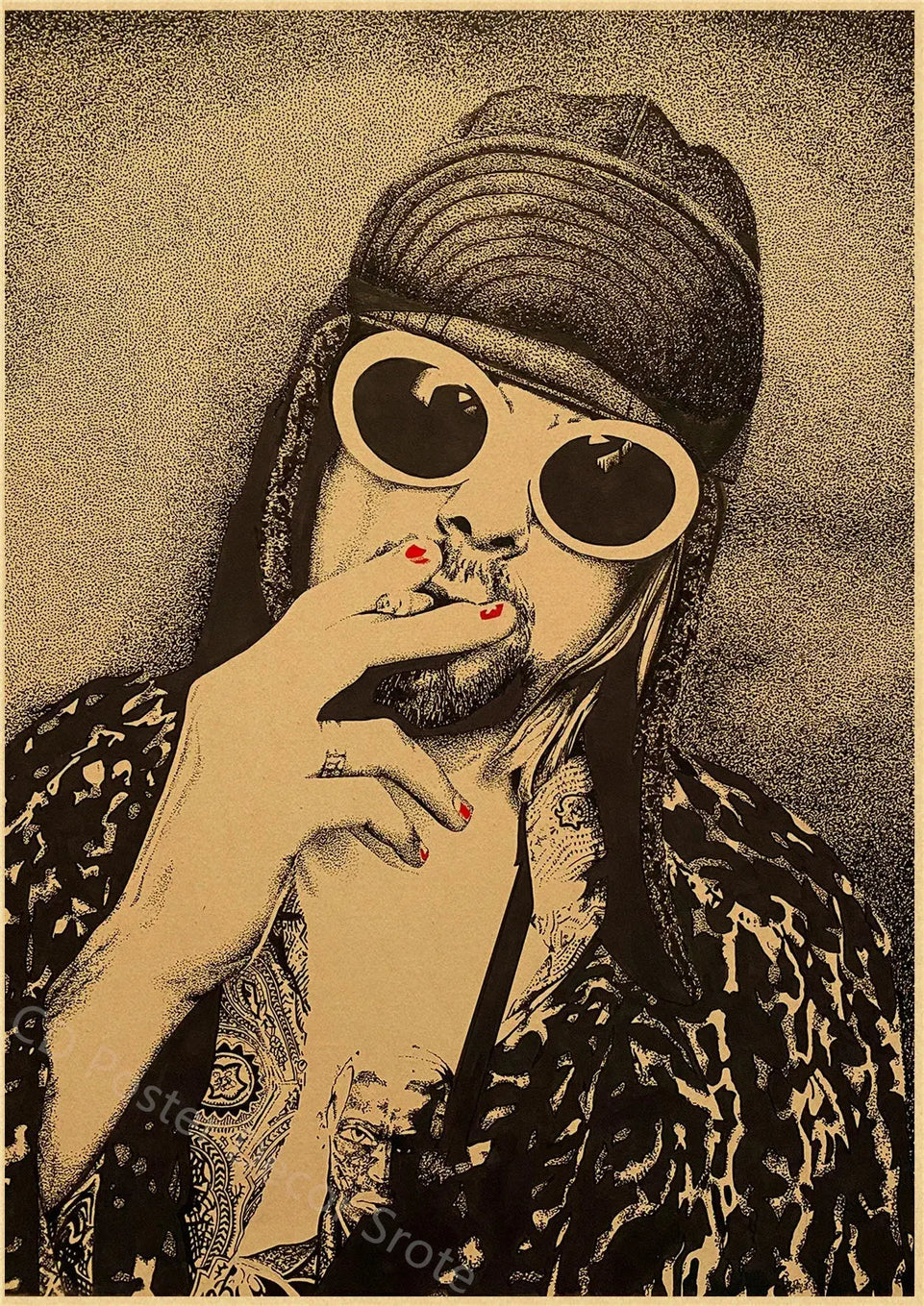 Singer Kurt Cobain Retro Poster Kraft Paper Prints and Posters DIY Vintage Home Room Bar Cafe Decor Aesthetic Art Wall Painting June Wall Art