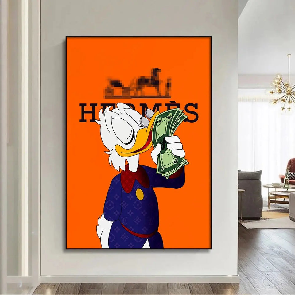 Scrooge Mcduck Motivational Poster Modern Luxury Wall Art Canvas Painting Print Pop Pictures for Living Room Home Decor Cuadros June Wall Art