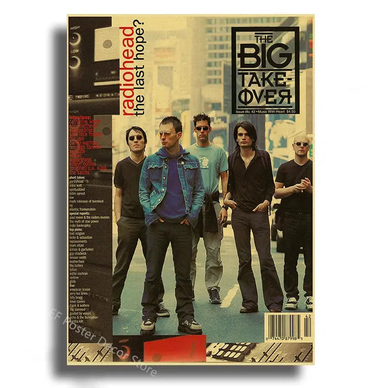 Rock Band Radiohead Music Art Poster Retro Prints Album Posters Vintage Home Room Bar Cafe Decor Aesthetic Picture Wall Painting June Wall Art