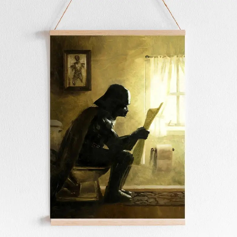 Darth Vader Star Wars Bathroom Art Prints Watercolor Boba Fett Poster Funny Toilet Sign Canvas Painting Restroom Wall Decor June Wall Art