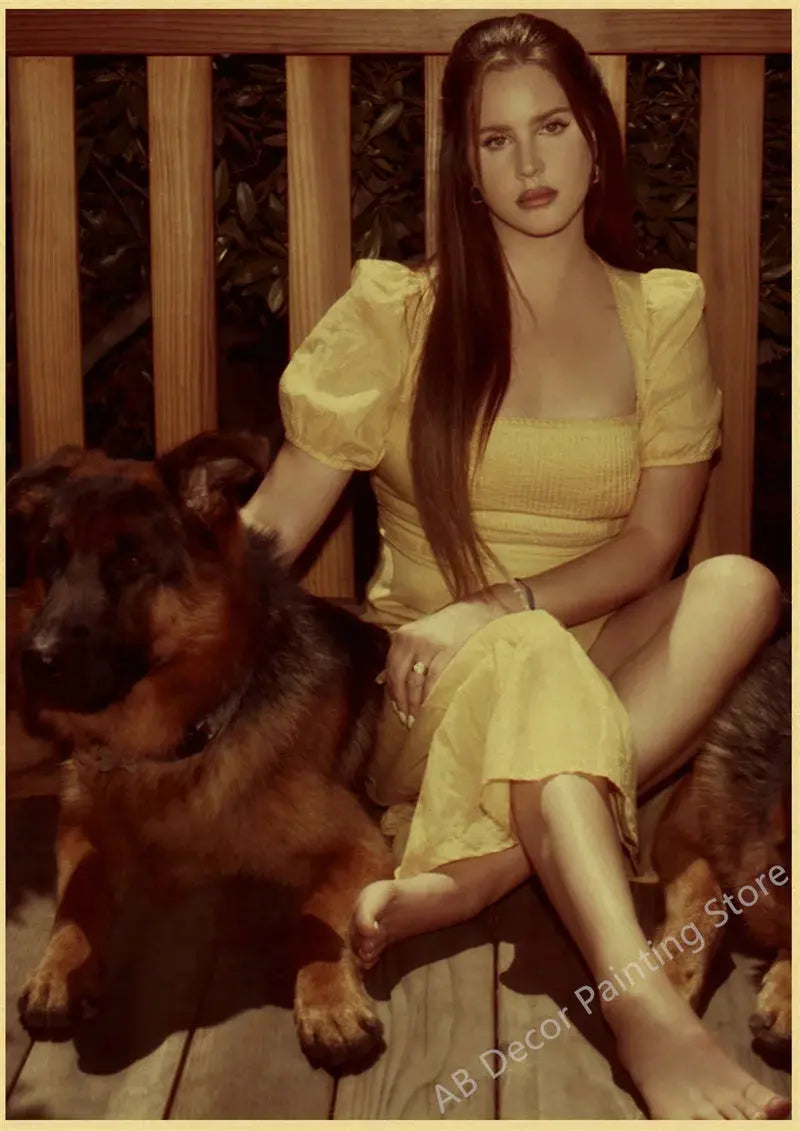 Lizzy Grant Lana Del Rey Posters Retro Kraft Paper Prints Music Album Poster Vintage Home Room Decor Aesthetic Art Wall Painting June Wall Art