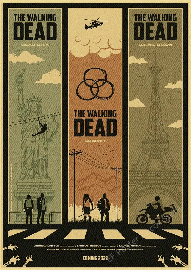 The Walking Dead Poster Rick Grimes/Daryl Dixon Prints Posters Horror TV Show Vintage Home Room Art Wall Decor Retro Painting June Wall Art